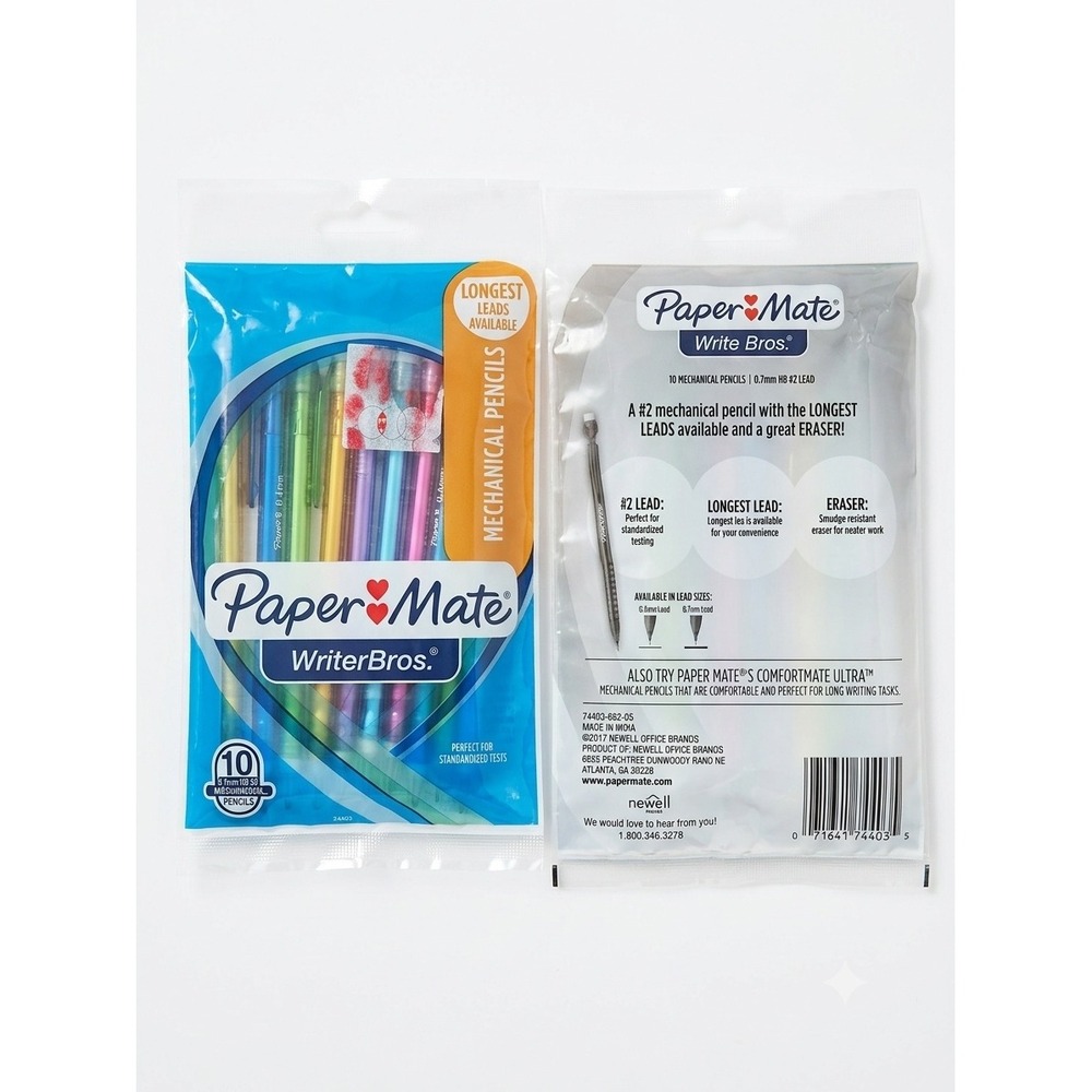 Paper Mate Write Bros 0.7mm Mechanical Pencils HB 2 Assorted Colors 10 Count New